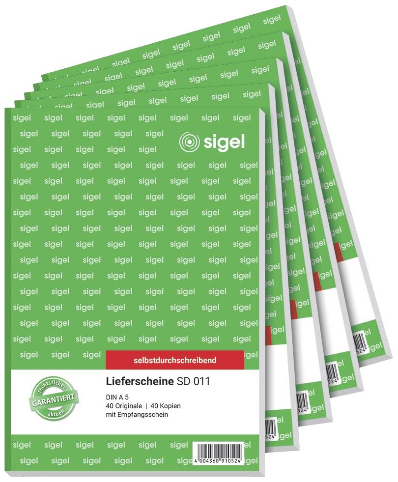 Sigel DO form 011S5 A5 portrait White, Green No. of sheets: 40