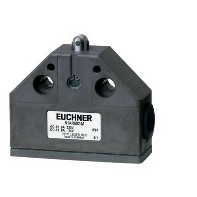 A rectangular, electrical component by Euchner, Model N1AR602-M, with technical data label, suitable for industrial applications.