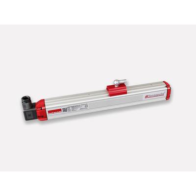 Silver, tubular sensor in a housing with red ends, labelled 'Sensopos'. Precise length and technical details are not provided.