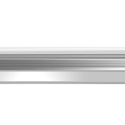A metallic horizontal door sign in silver, without visible text or engraving, against a white background.