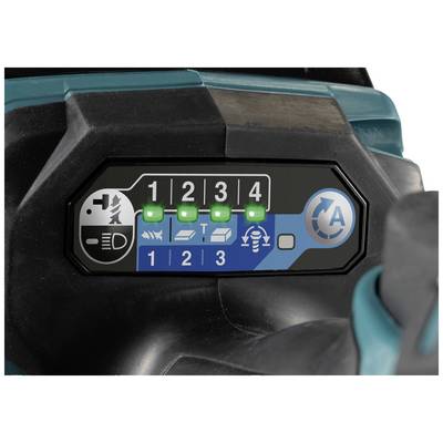 A control panel with four green indicator lights, numbered from 1 to 4, displays operating modes, alongside a route and an automatic mode symbol.