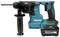 A blue, cordless Makita hammer drill with a 40V Max battery and a side handle.