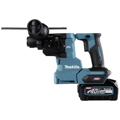 Blue, cordless Makita drill with 40V battery and ergonomic handle, suitable for heavy-duty work in construction and renovation.