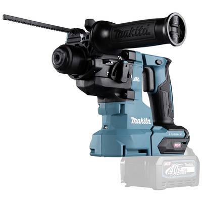 A cordless Makita hammer drill in blue and black with an ergonomic handle, suitable for drilling and chiselling in hard materials.
