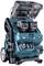 Battery-powered pressure washer with two batteries and a transparent cover lid. Suitable for versatile cleaning tasks.