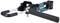 An electric drill with a blue casing and a front D-handle. The device has a black and silver rod.