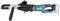 Battery-powered Makita rod connector with blue casing and black handle. Used for reinforcing steel fixings on construction sites.