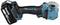 Cordless angle grinder with 18V lithium-ion battery, ergonomic handle, and blue colour scheme.