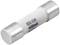 White cylindrical glass fuse with silver end caps, labelled '520.500 400mA', indicating voltage capacity and current strength.