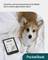 A dog is lying on a white bed next to an e-reader displaying 'Verse'. Text: 'Sharp and high-contrast typeface just like in a printed book'.