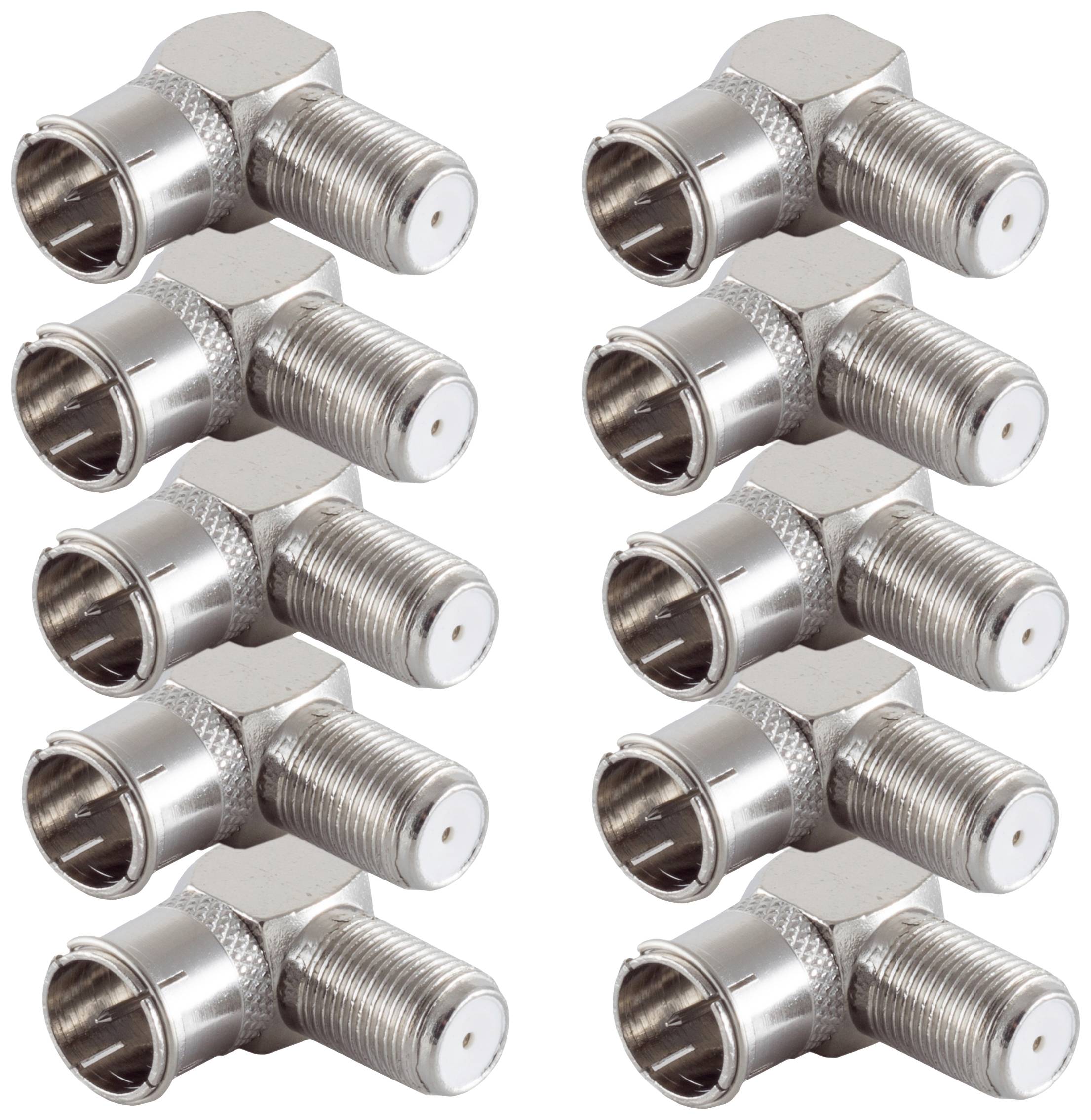 Shiverpeaks BS15-300614 F adapter (angled) Connections: Quick-release F connector, F socket 10 pc(s)