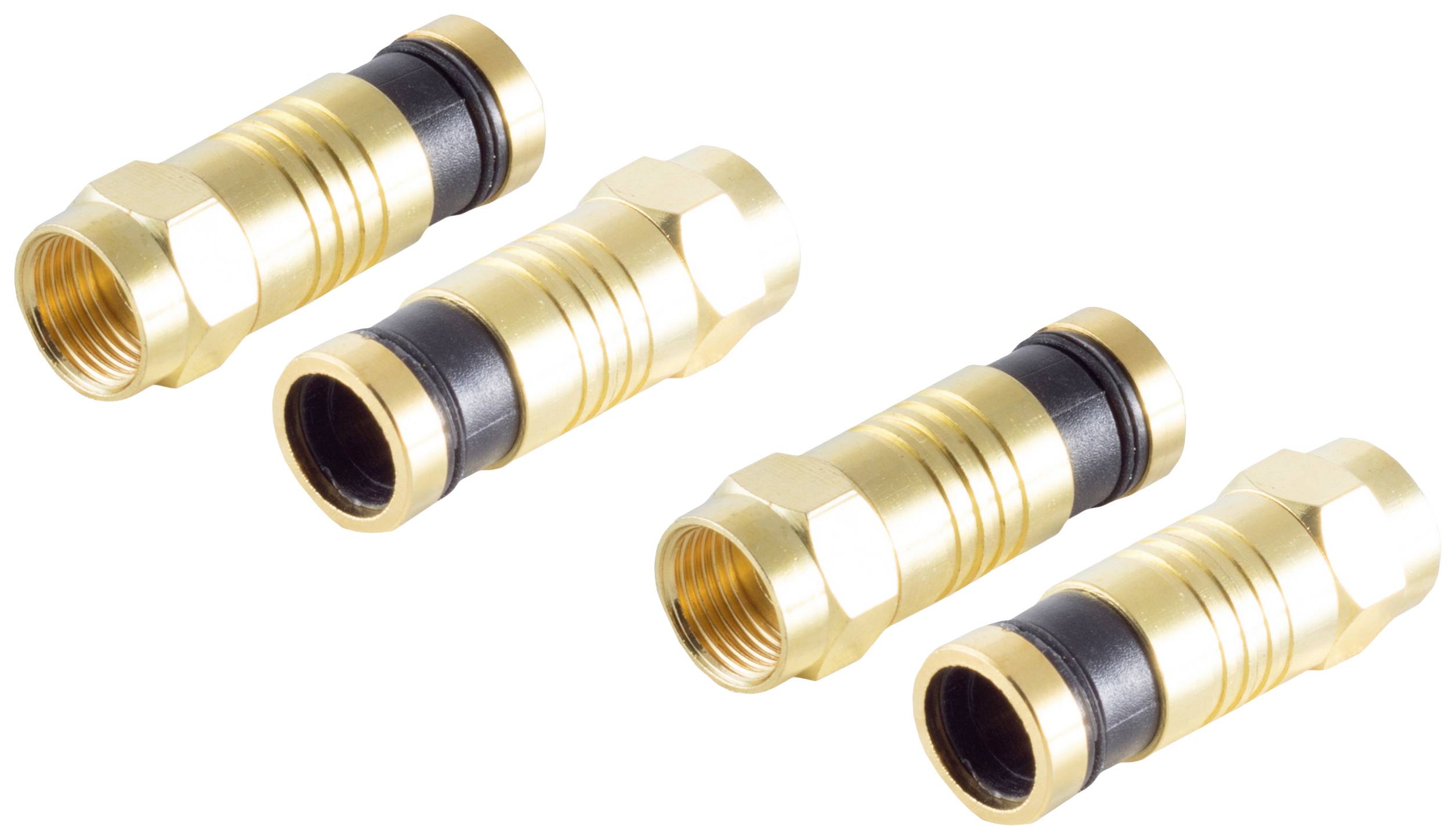 Shiverpeaks BS15-300714 F connector Compression, gold-plated Connections: F plug Cable diameter: 7.2 mm 2 pc(s)