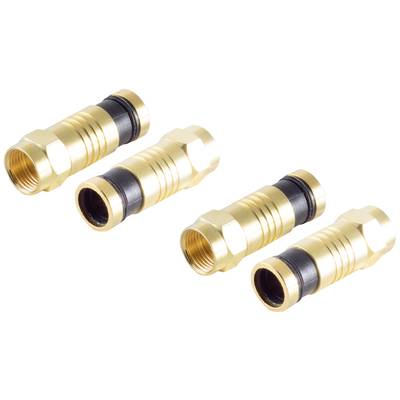 Image of Shiverpeaks BS15-300714 F connector Compression, gold-plated Connections: F plug Cable diameter: 7.2 mm 2 pc(s)