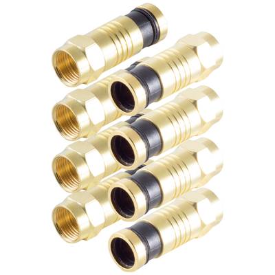 Image of Shiverpeaks BS15-300814 F connector Compression, gold-plated Connections: F plug Cable diameter: 7.2 mm 4 pc(s)