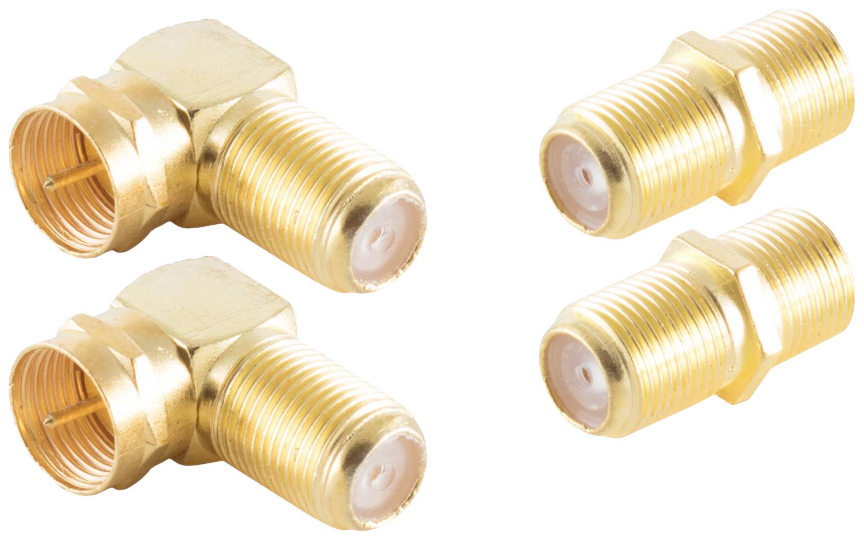 Shiverpeaks BS15-301014 F connector gold-plated Connections: F plug, F socket, F plug 1 Set