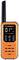 An orange walkie-talkie with a display showing Channel 1. Controls for menu, channel change, and volume underneath. 'ALBRECHT' marking.