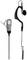 A black headset with microphone and cable, fitted with a clip for attachment. Suitable for two-way radios.