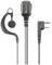 A black headset with an ear hook, microphone, and two jack plugs. Designed for clear communication in noisy environments.