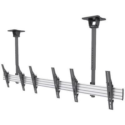 Ceiling mounting system with multiple adjustable arms, suitable for attaching monitors or displays.