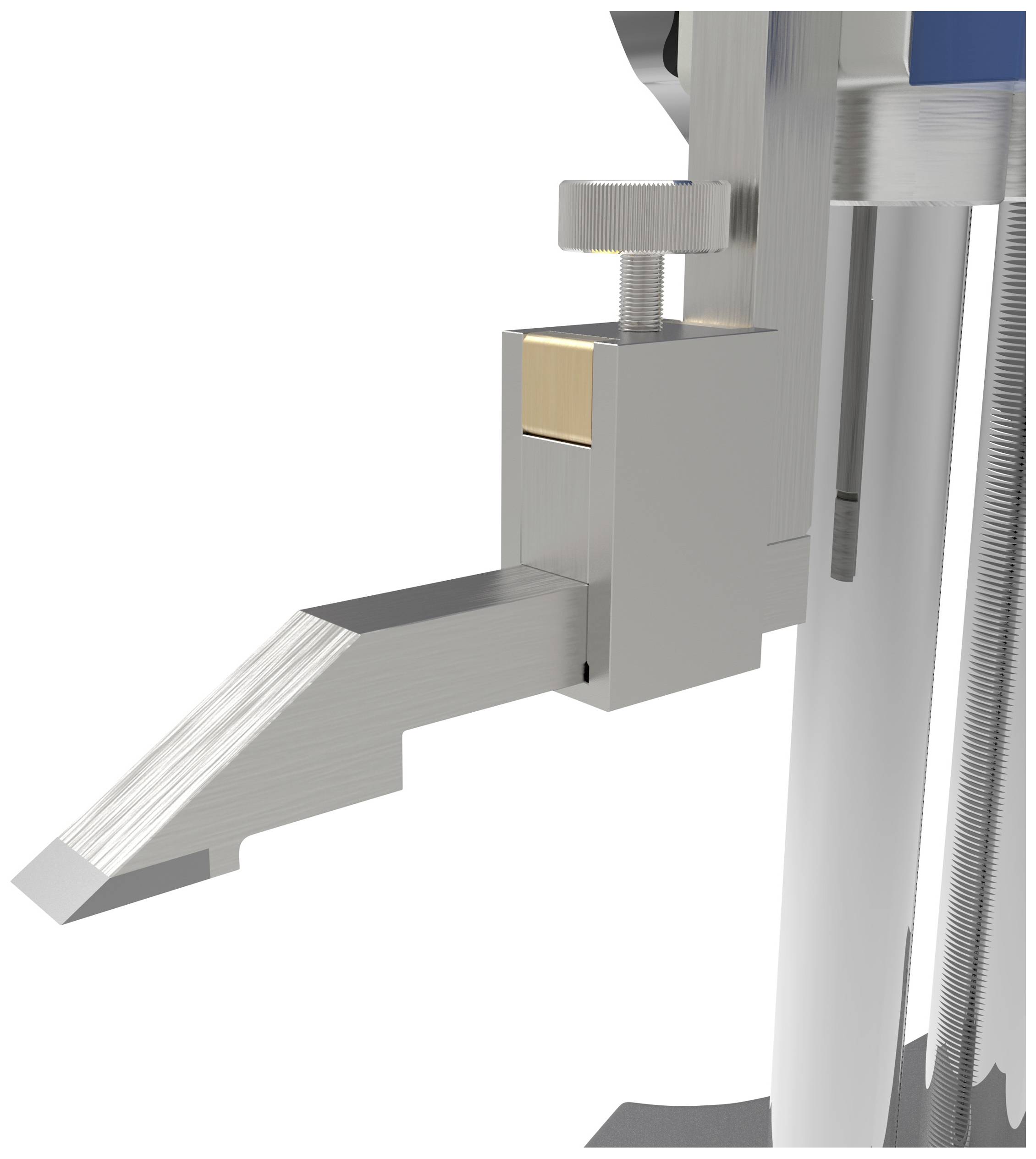 A precise metal tool with an angled, pointed end and an adjusting screw, likely used for accurate measuring or cutting work.