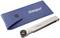 A metal tool on a blue bag with the inscription 'Dasqua'.