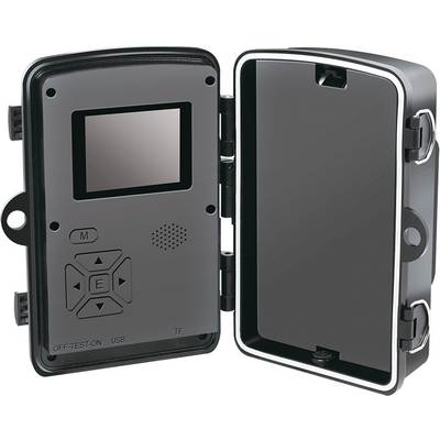 Black device with a small screen and control buttons. The hinged door is open. Device has a USB port and displays 'OFF-TEST-ON'.