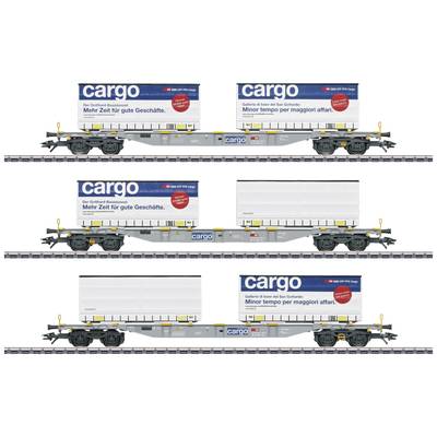 Image of Maerklin 47463 H0 3pc set container wagon of the Swiss Federal Railways