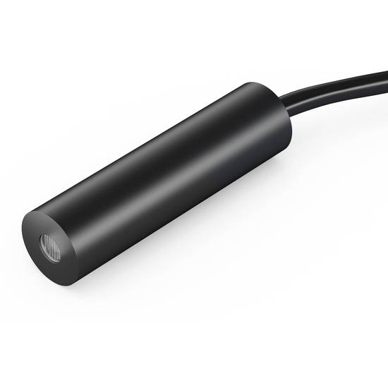 Cylindrical black sensor with cable connection, against a white background.