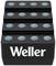 Black block with three staggered levels, each with blue dots. The brand name 'Weller' is visible on the front.