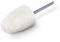 White polishing attachment with metallic handle, suitable for cleaning or polishing surfaces.