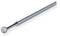 A cylindrical metal drill bit with a rough, round tip for grinding or milling materials in technical applications.