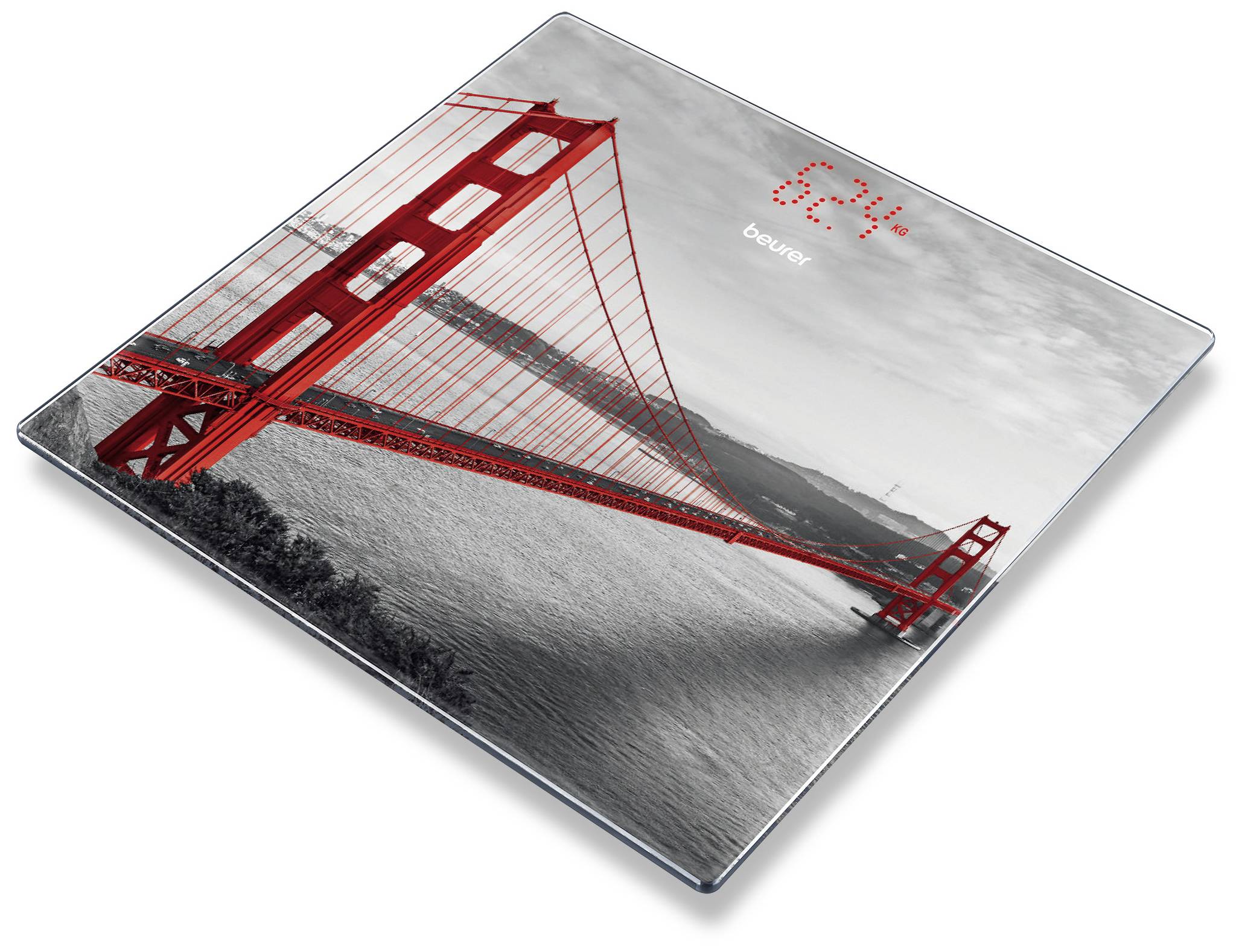 Beurer GS 215 San Francisco Bathroom scales Digital Weight range=180 kg Glass, Multi-colour