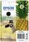 Packaging for an Epson 604XL Black Ink Cartridge for printers, featuring a pineapple image. Contains 8.9 ml of ink for up to 500 pages.