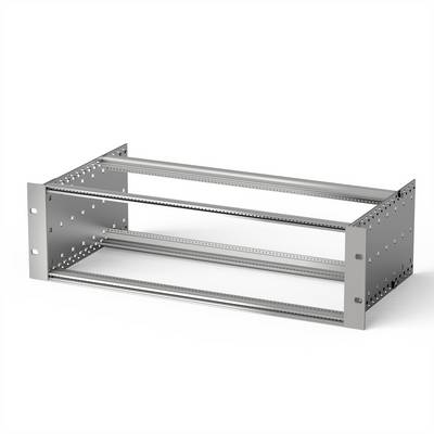 Metal frame for an electronic rack enclosure, unfilled and without mounting. Suitable for professional audio and IT installations.