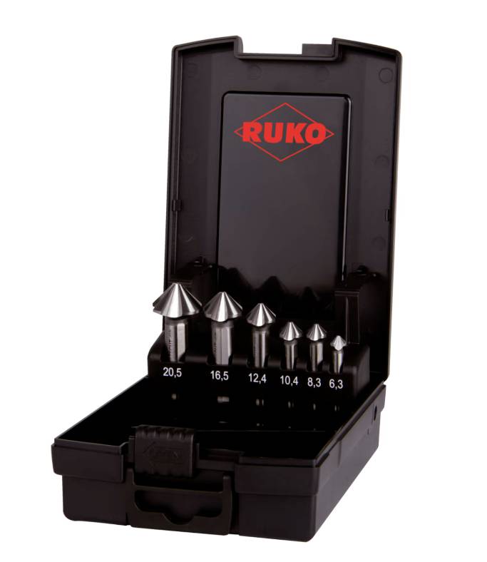 RUKO ULTIMATECUT 4S 102890RO Countersink set 6-piece 6.30 mm, 8.30 mm, 10.40 mm, 12.40 mm, 16.50 mm, 20.50 mm HSS Cylinder shank 1 Set