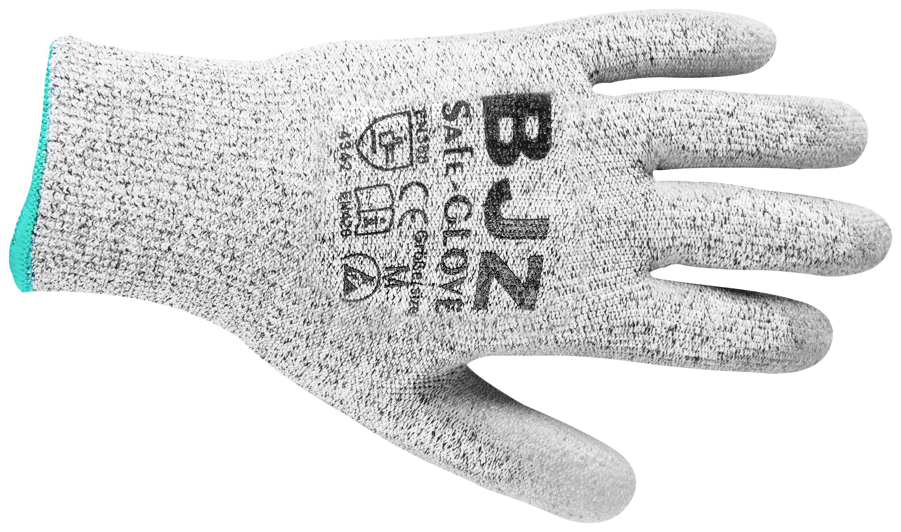 BJZ A-64486 ESD glove cut-resistant Size: M Polyethylene (PE), Nylon, Spandex, Carbonised fibre