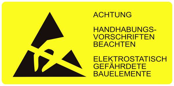 BJZ ESD symbol 1500 pc(s) Yellow (L x W) 74 mm x 37 mm  self-adhesive