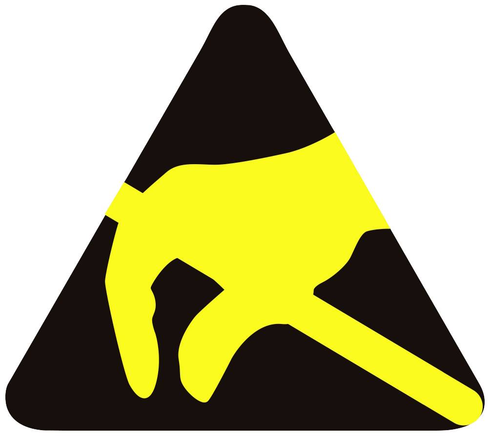 BJZ ESD symbol 2000 pc(s) Black/yellow (L x W) 6 mm x 6 mm self-adhesive