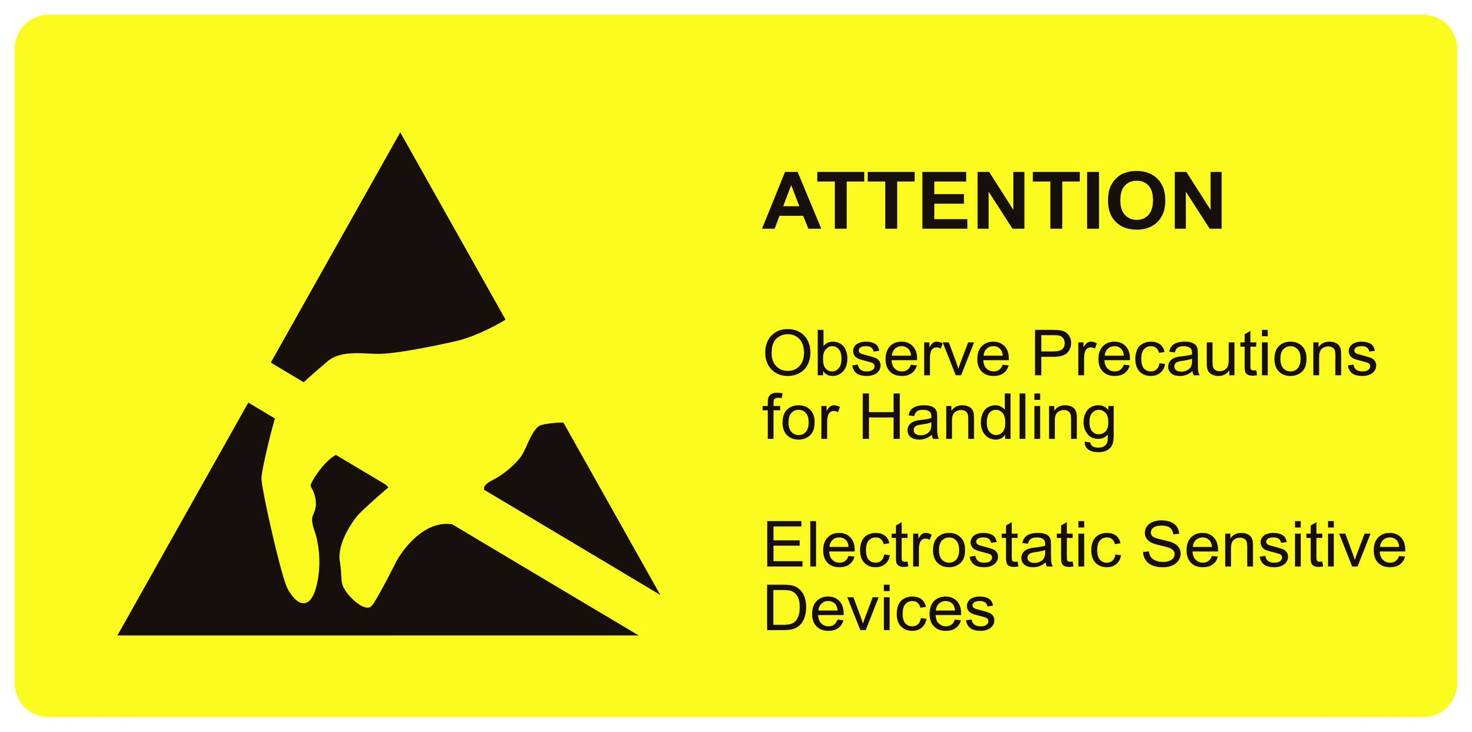 BJZ ESD symbol 1500 pc(s) Yellow (L x W) 74 mm x 37 mm self-adhesive