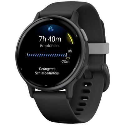 A black smartwatch displays a sleep recommendation of '7h 40m' and current sleep data with a blue progress bar.