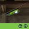 A green LED torch hangs on a red hook. Below are symbols for magnetic force and adjustable brightness.
