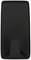 Black, rectangular object with rounded corners and a small protrusion at the bottom edge.