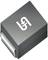 A black rectangle with a white geometric logo. It appears to be of an electronic nature, possibly a component.