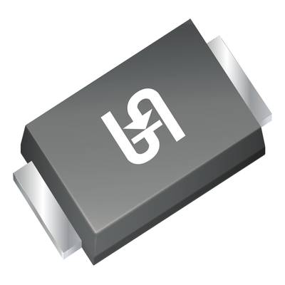 A black electronic component with a white logo on it, featuring two parallel ports on its sides.