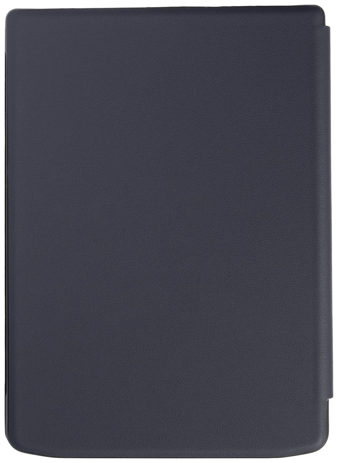 Dark blue, closed leather case, rectangular in shape, with a simple design. Perfect for protecting and transporting devices.