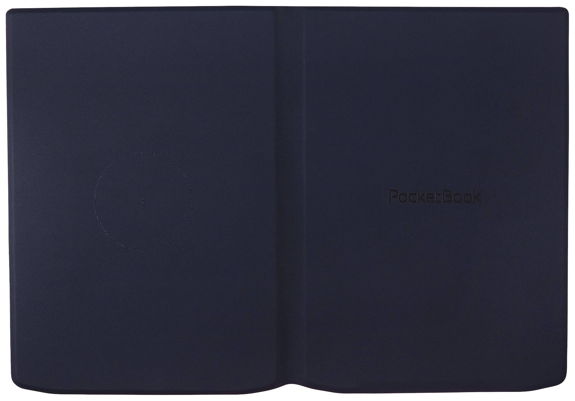 A closed, black hardcover with the inscription 'PocketBook' on the front.