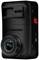 Black compact camera by Transcend with lens, red button on the side and Wi-Fi function.