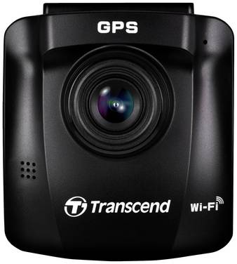 Transcend DrivePro™ 250 Dashcam Horizontal viewing angle (max.)=140 ° 12 V, 24 V GPS/radar detector, Time lapse, Accelerometer, WDR, Proximity alert, Display, Battery, Wi-Fi