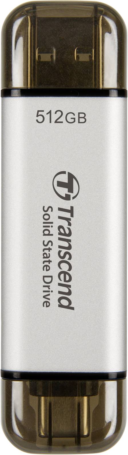 Transcend ESD310S 512 GB External SSD hard drive USB A (USB 3.2 2nd gen), USB C® Silver TS512GESD310S