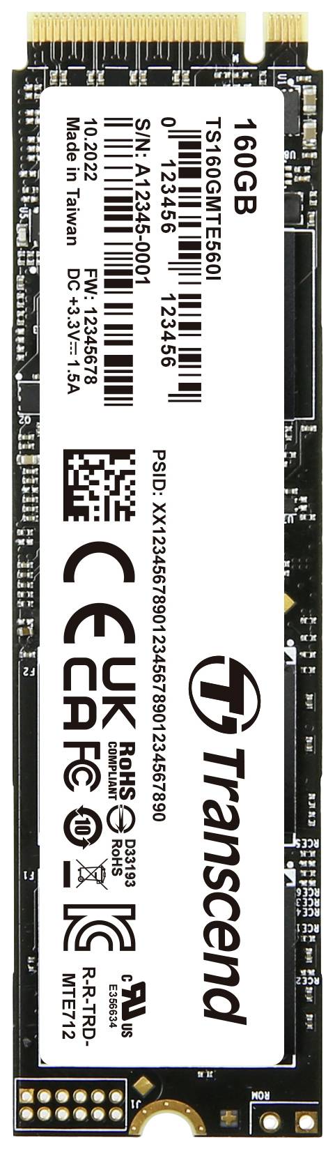 Transcend MTE560I 160 GB NVMe/PCIe M.2 internal SSD PCIe NVMe 4.0 x4 Industrial TS160GMTE560I